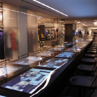 Digital table at Barney's in store cafe