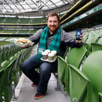 Irish rugby fans order and collect during a game using mobile
