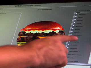 Build your own burger on a kiosk at Hardee's