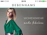 debenhams screenshot - mobile app homepage