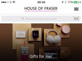 house of fraser app homepage