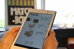 Made.com launch showroom with tagged products