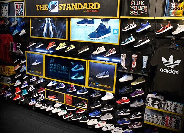 Adidas interactive screens in Foot Locker