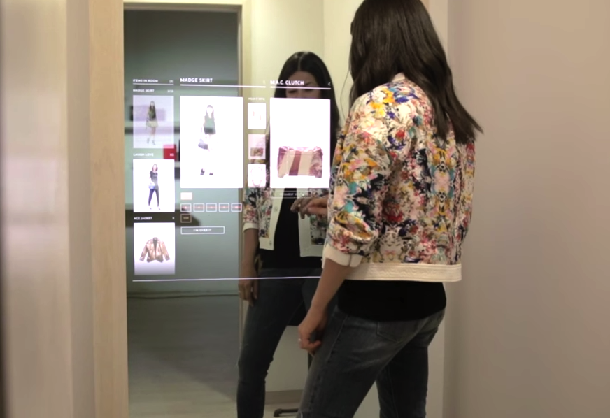 Digital changing room and interactive mirrors at Rebbecca Minkoff