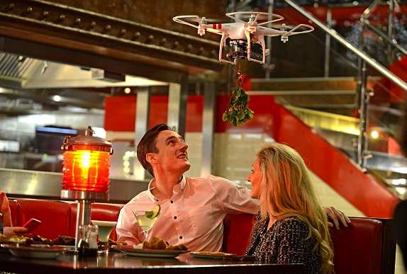 TGI Friday's mistletoe drone
